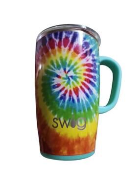Swig Life 18oz Travel Mug Insulated Tumbler Handle Lid Cup Holder Swirled Peace